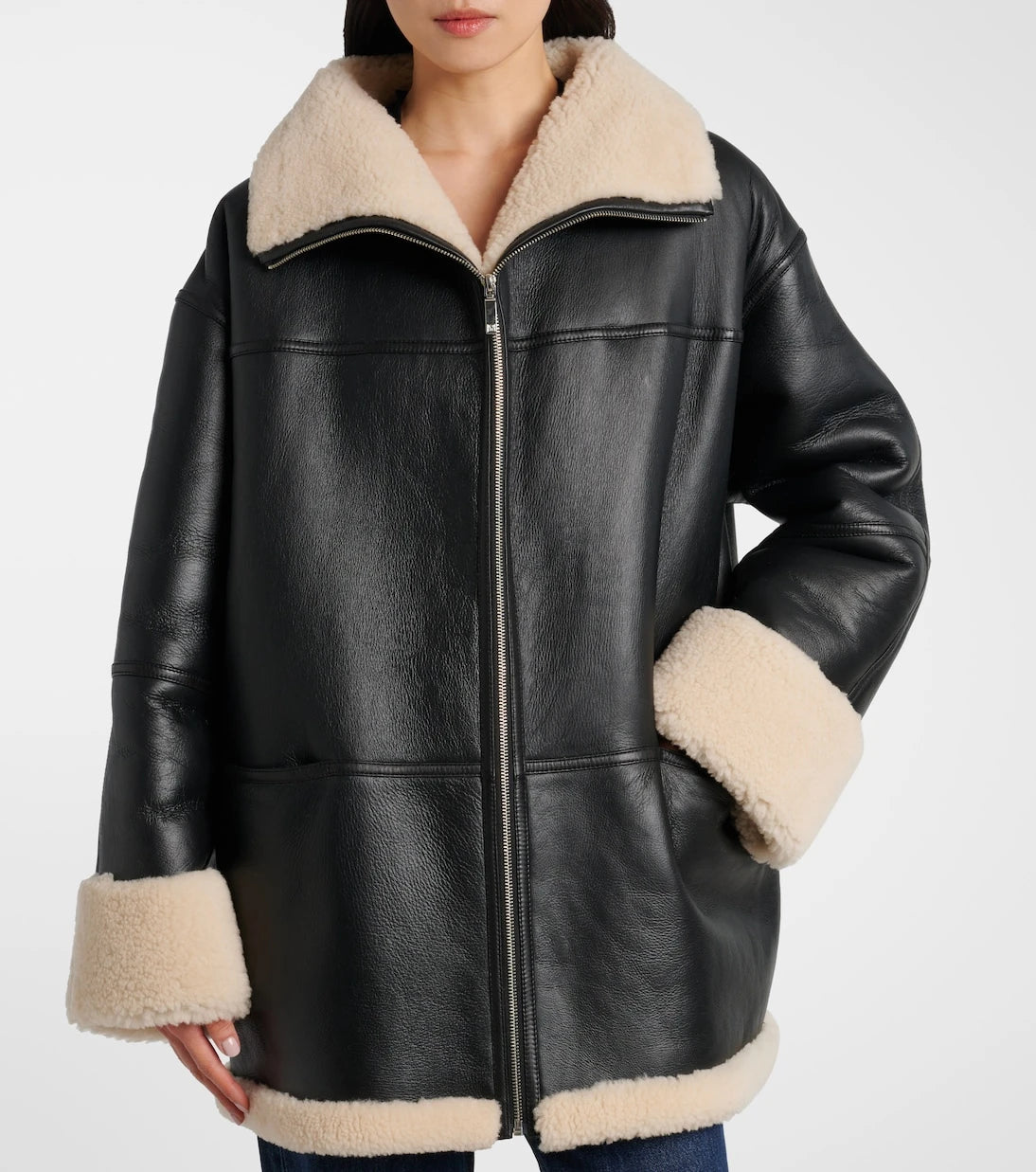 Toteme - Oversized shearling jacket