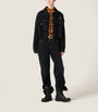 Miu Miu Black Raw-Hem Denim Jacket
