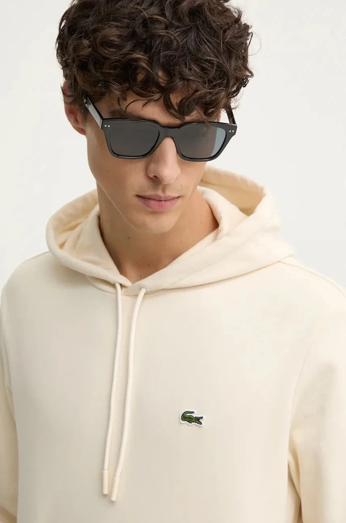 Pamuklu kapüşonlu Lacoste sweatshirt