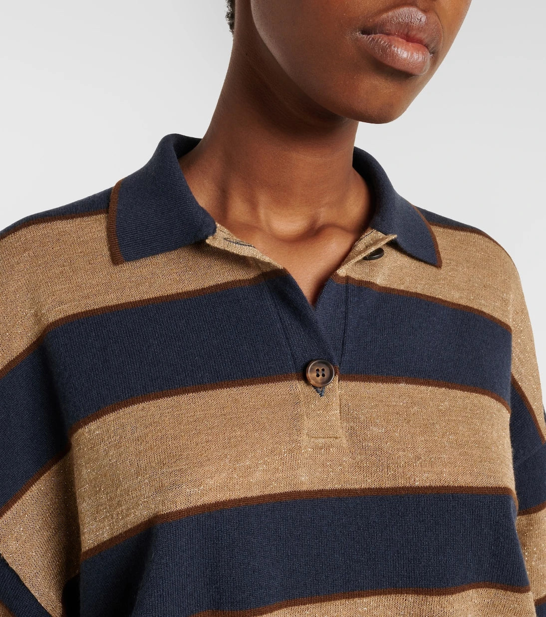 Brunello Cucinelli - Wool, cashmere, and silk polo sweater