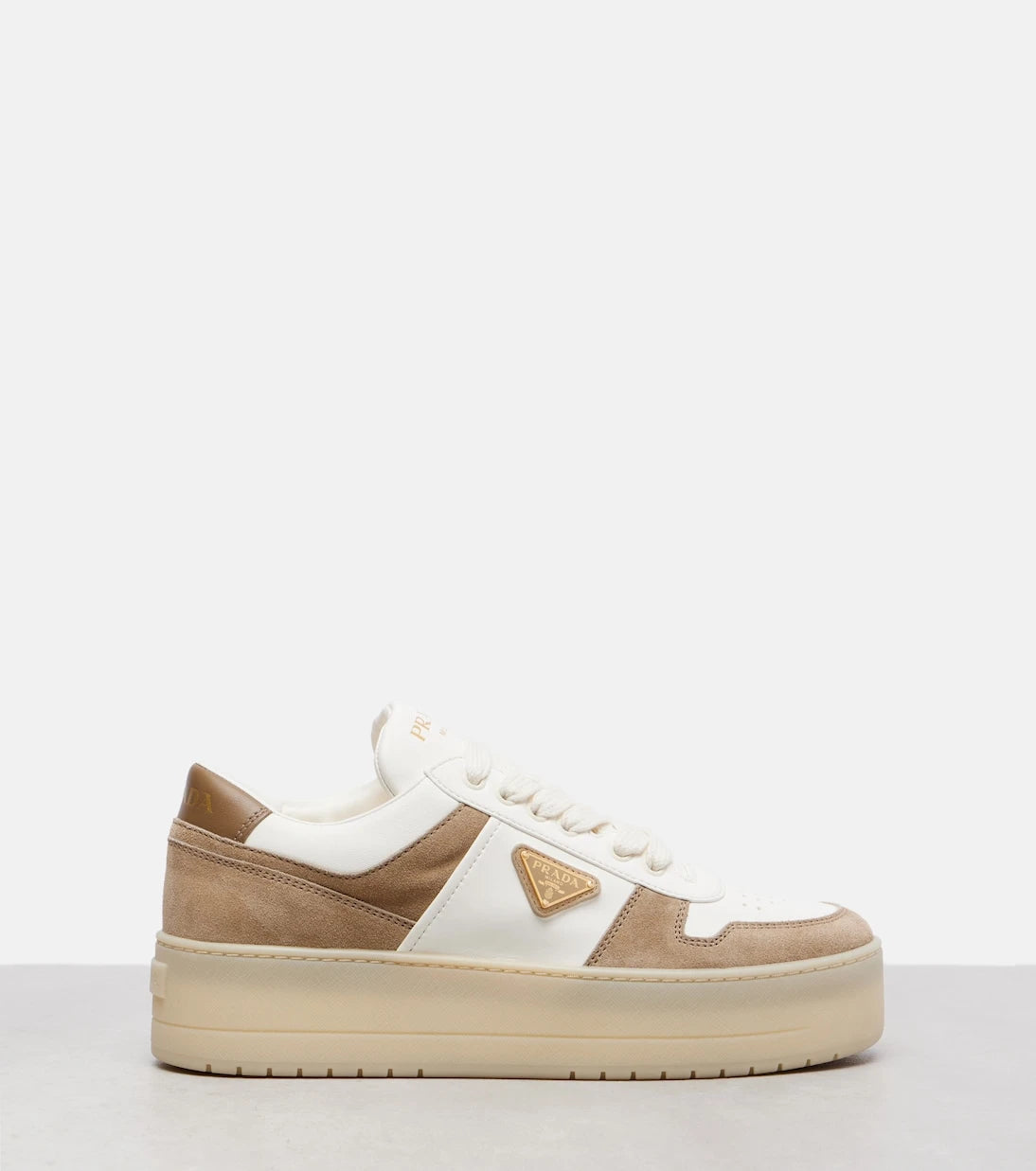 Prada - Downtown Bold leather platform sneakers