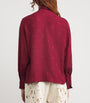 Etro Red Silk Tie-Neck Blouse