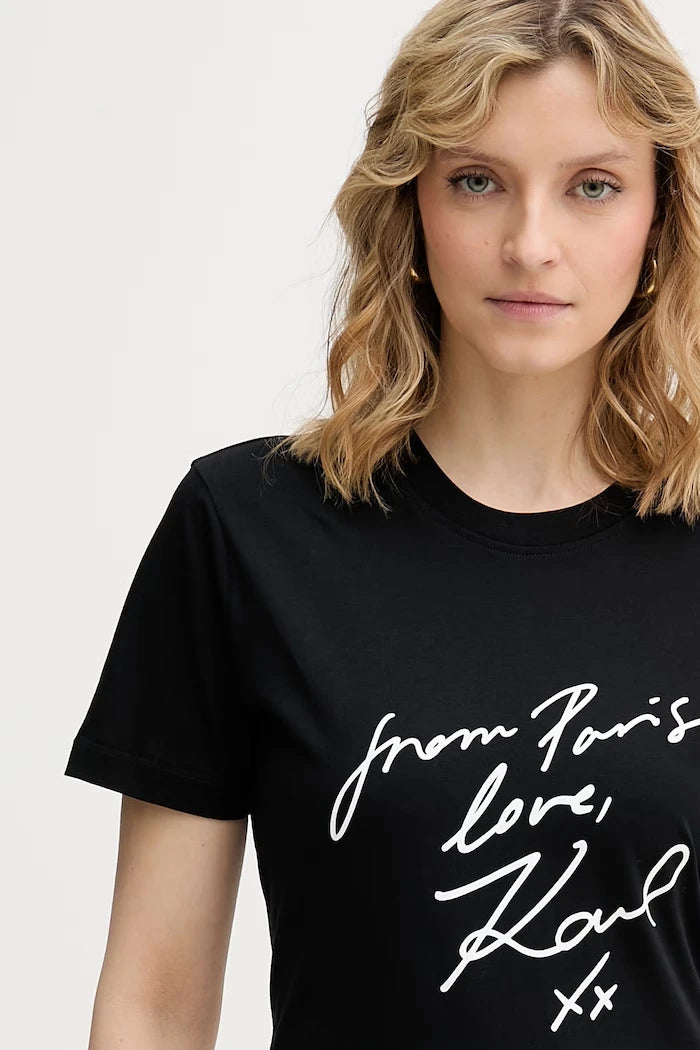 Karl Lagerfeld kadın pamuklu tişört