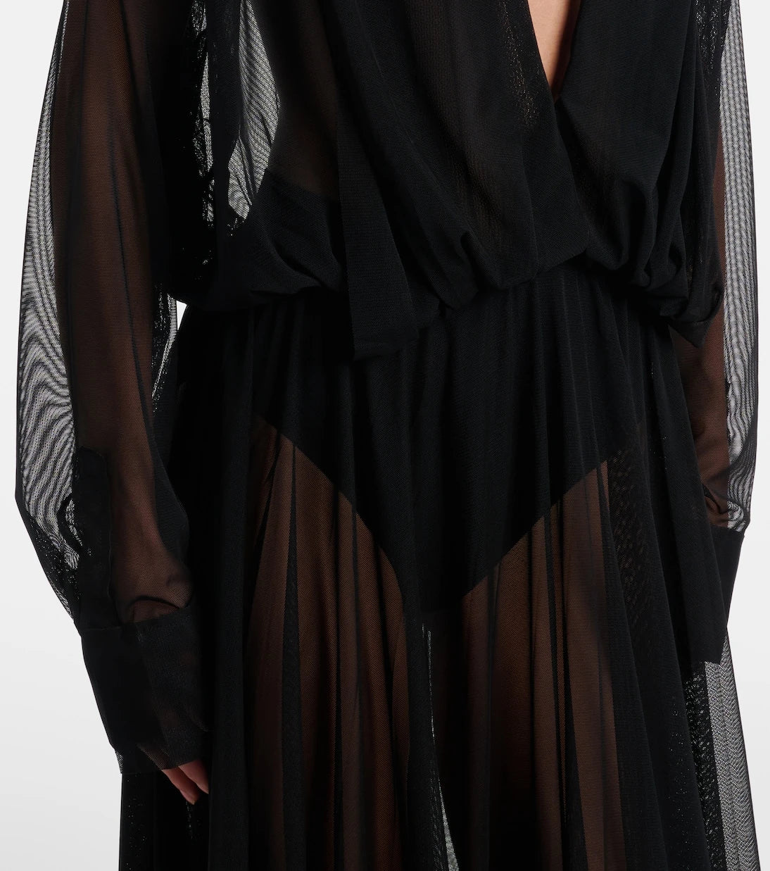 Norma Kamali - Hooded sheer maxi dress