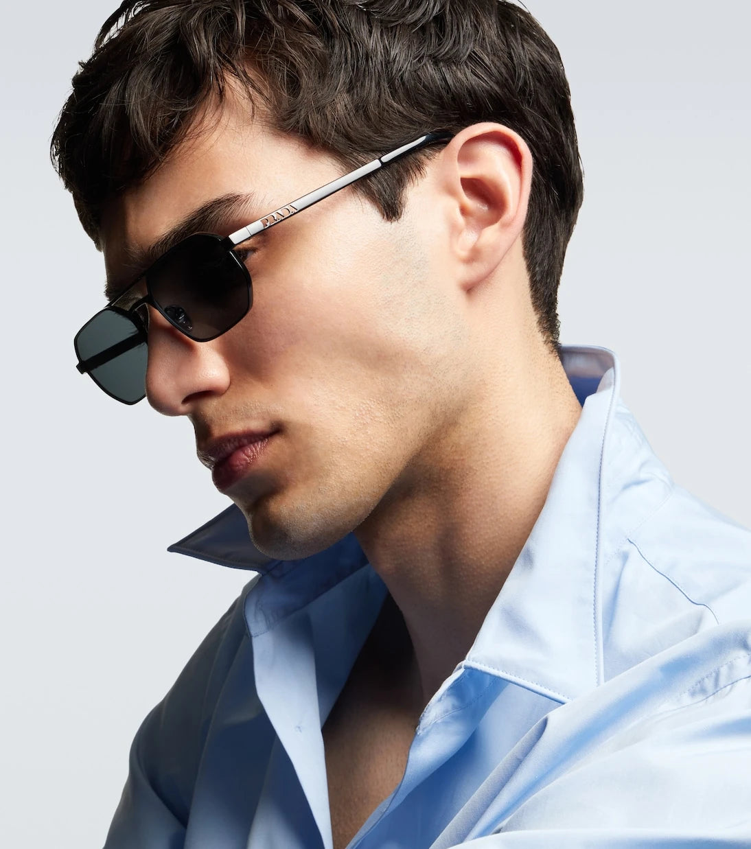 Prada - Engraved rectangular sunglasses