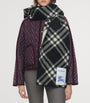 Wool Check Hooded Scarf BLACK