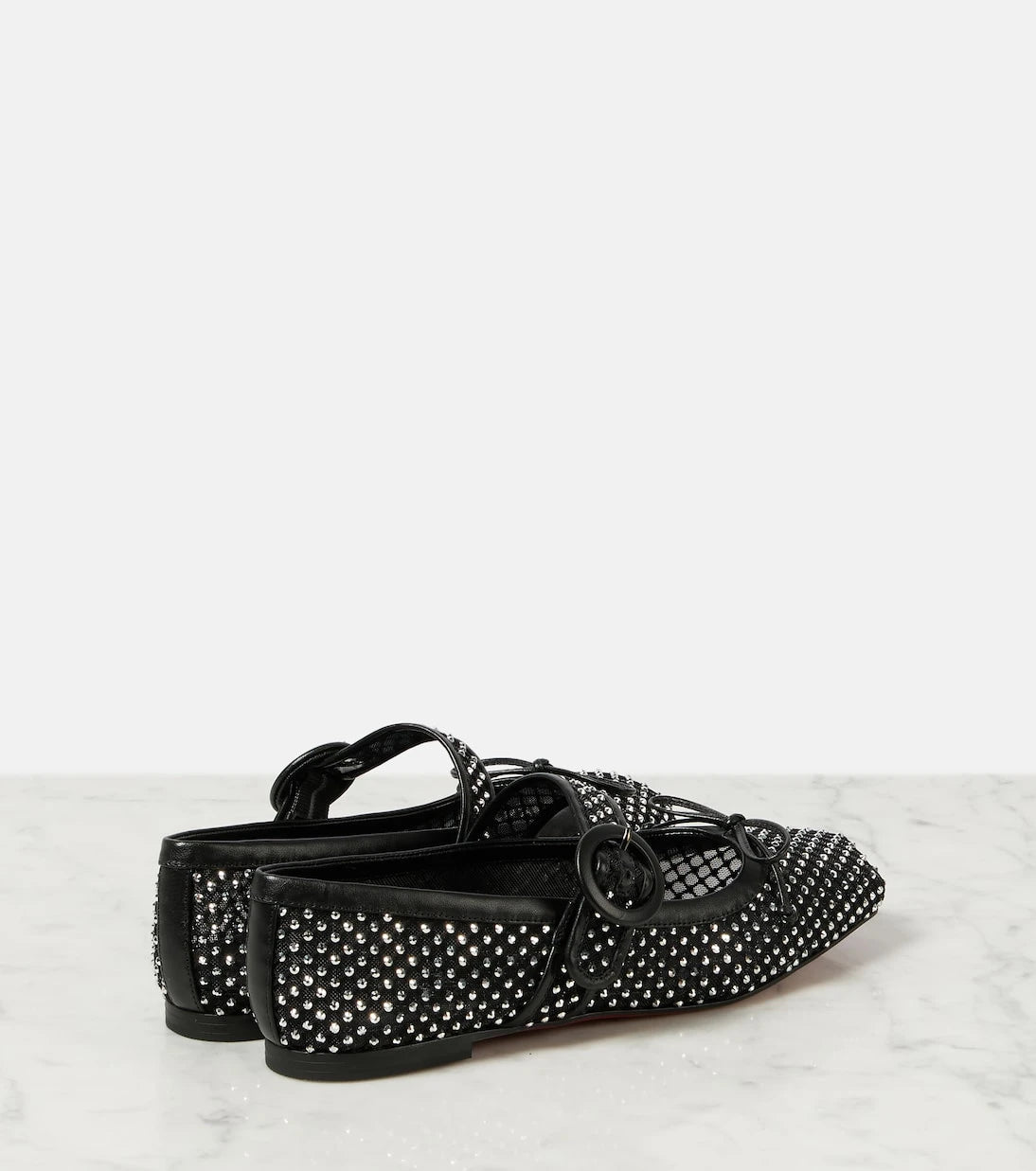 Christian Louboutin - Mamastrapitina embellished mesh ballet flats