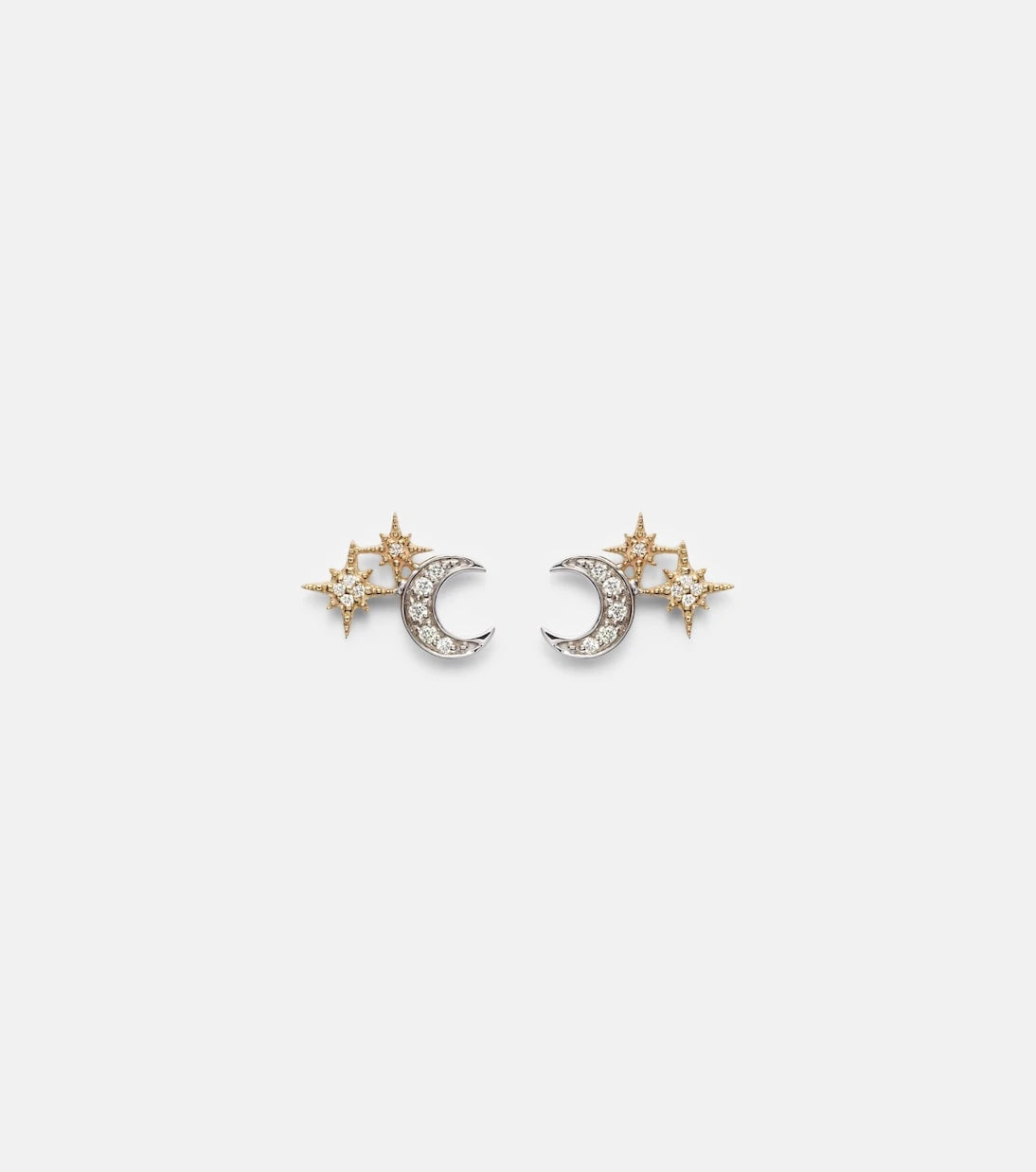 Sydney Evan - Moon 14kt gold earrings with diamonds