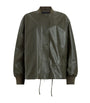 Green Leather Sofi Bomber Jacket