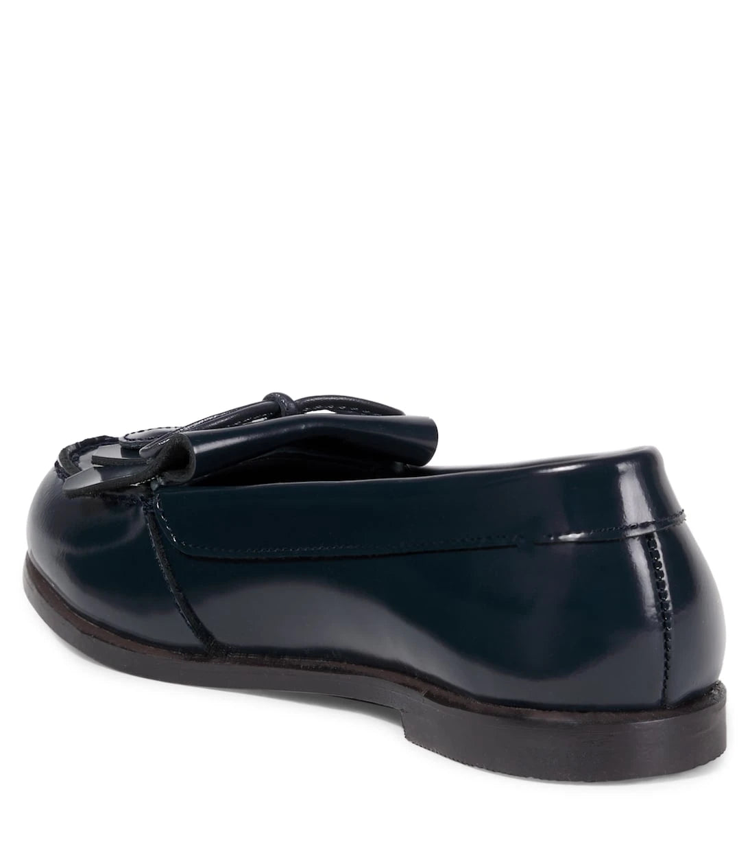 Bonpoint - Jazz bow-detail fringed leather loafers