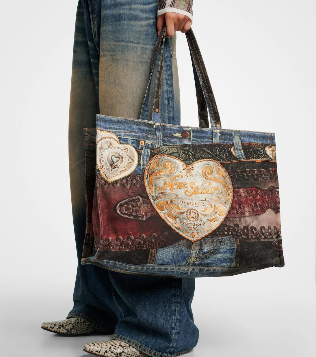 Acne Studios - Embossed canvas tote bag