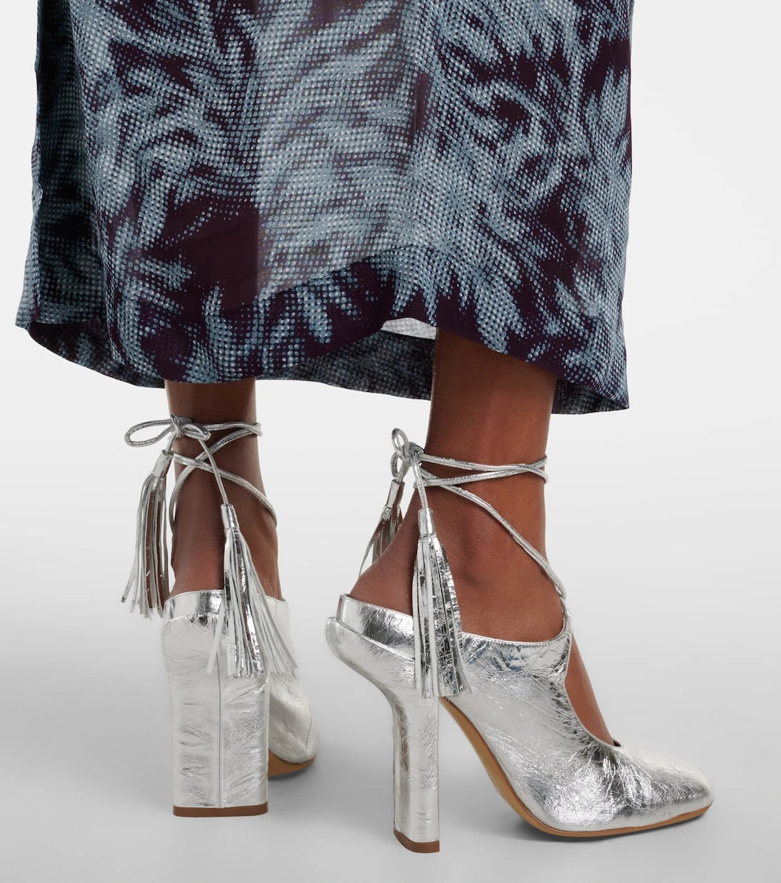 Dries Van Noten - Metallic leather mules