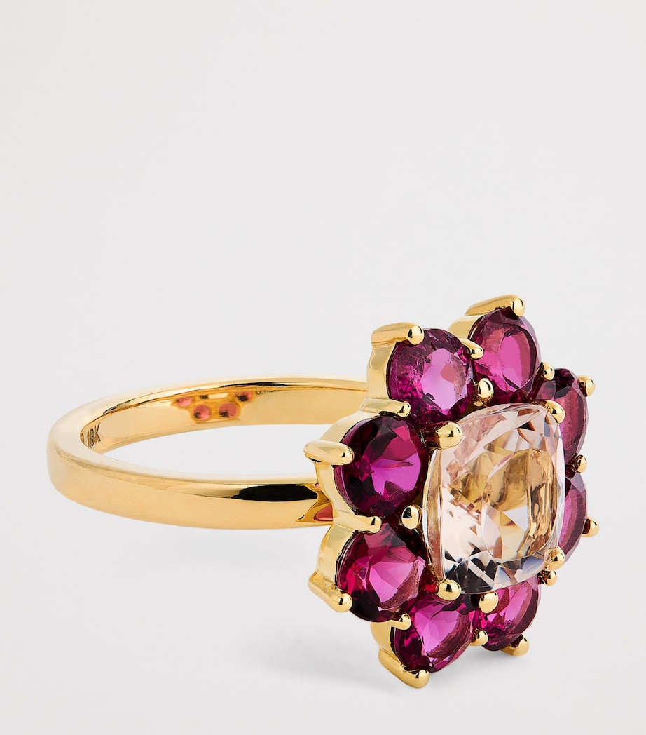 Jennifer Meyer Yellow Gold and Rubellite Flower Ring