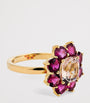 Jennifer Meyer Yellow Gold and Rubellite Flower Ring