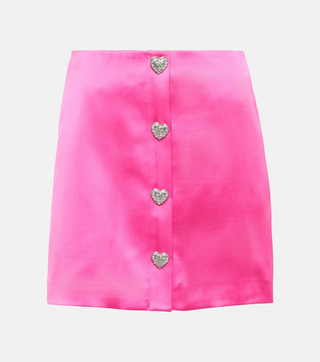 Self-Portrait - Crystal-embellished satin miniskirt