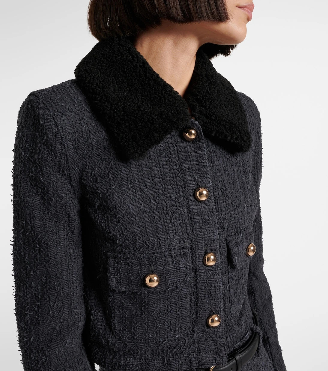 Self-Portrait - Embellished cropped denim jacket