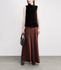 ME+EM Brown Velvet Cowl-Neck Top