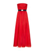 Givenchy Red Silk Strapless Maxi Dress