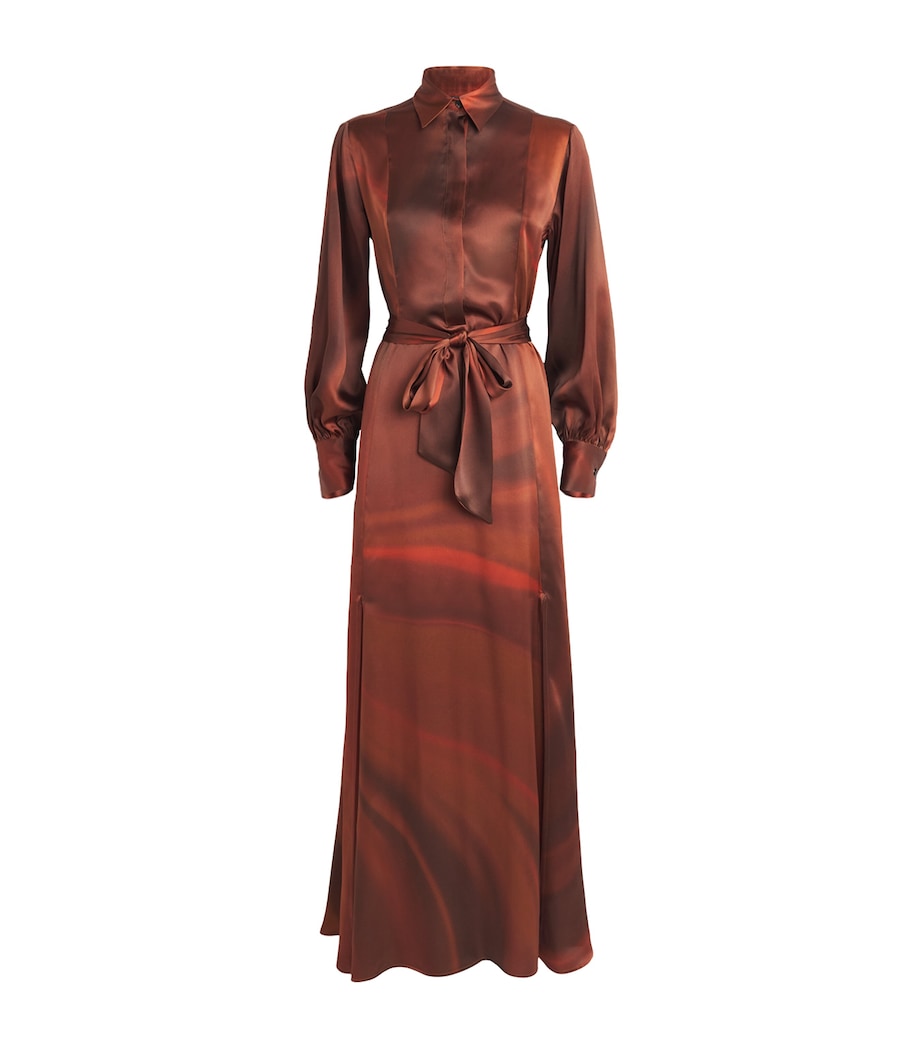 Kiton Multi Silk Maxi Shirt Dress