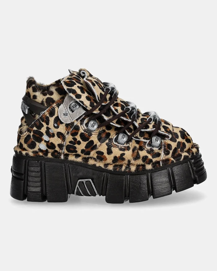 New Rock PELO LEOPARDO PONY Süet Spor Ayakkabı