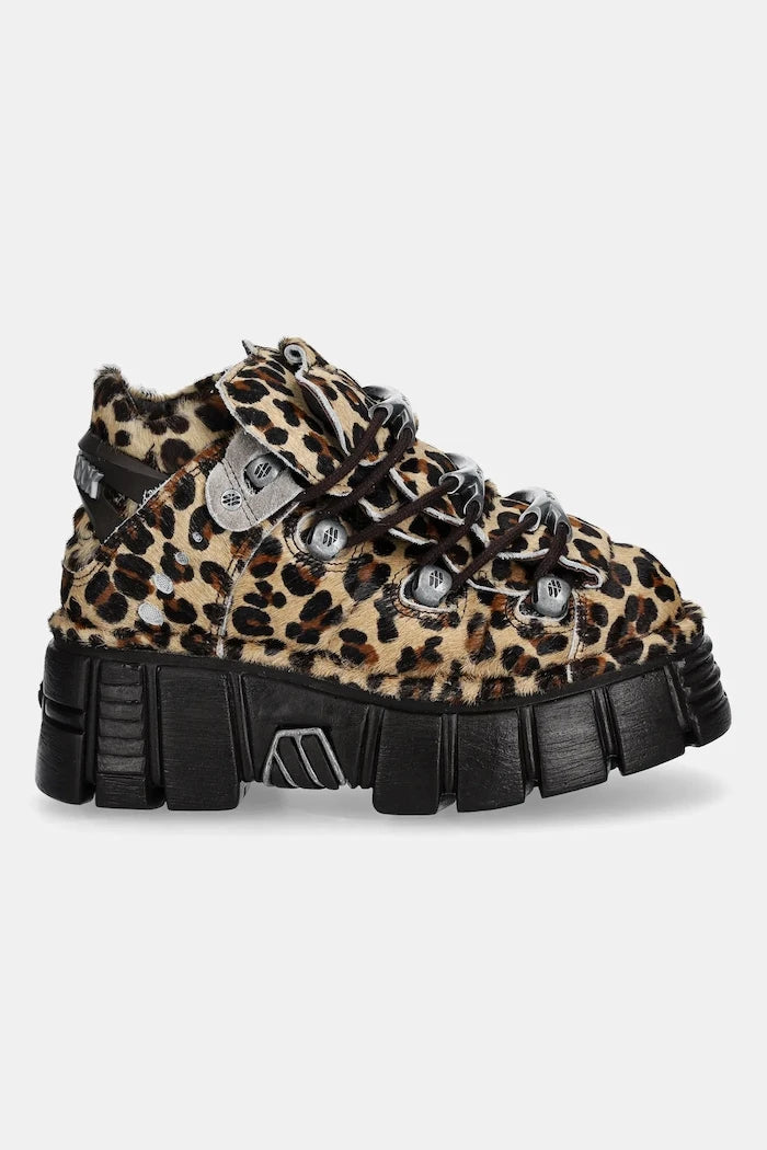 New Rock PELO LEOPARDO PONY Süet Spor Ayakkabı