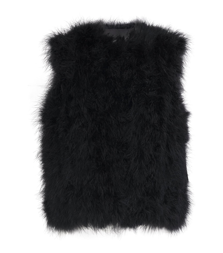 Yves Salomon Black Feather Gilet