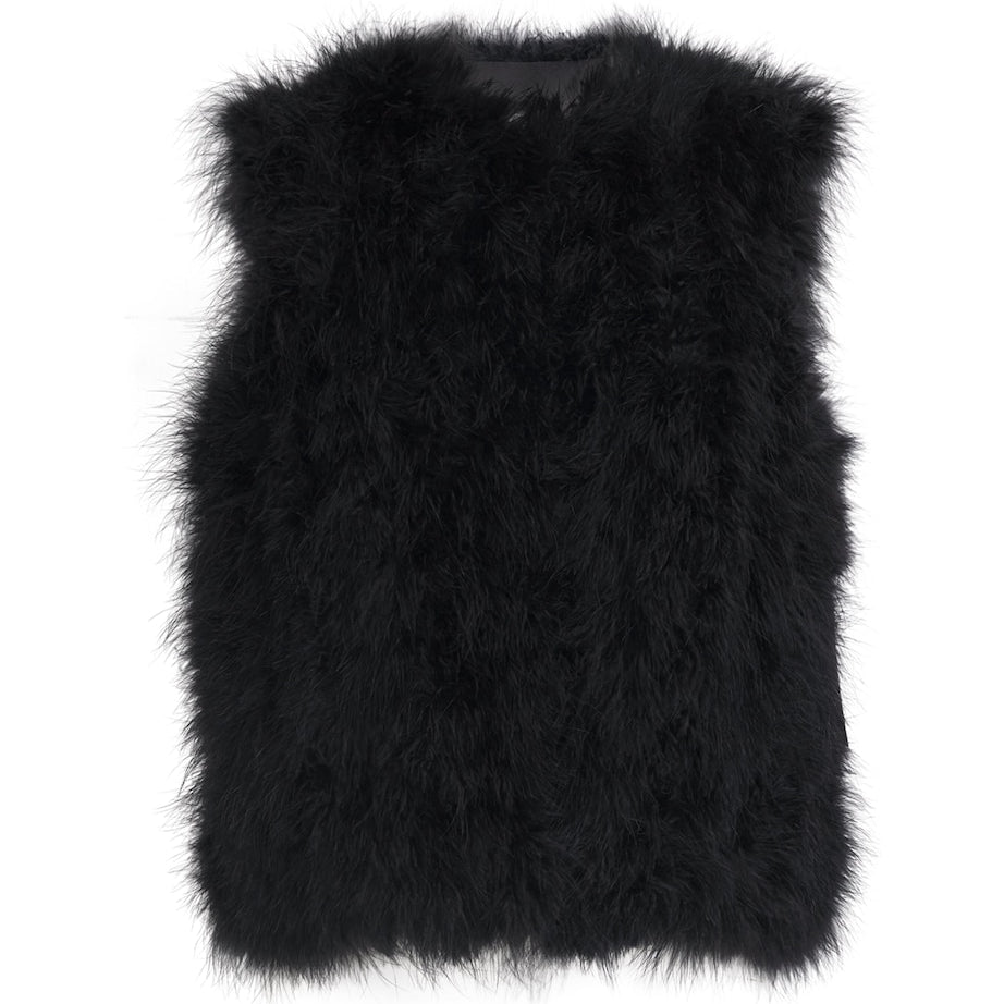 Yves Salomon Black Feather Gilet