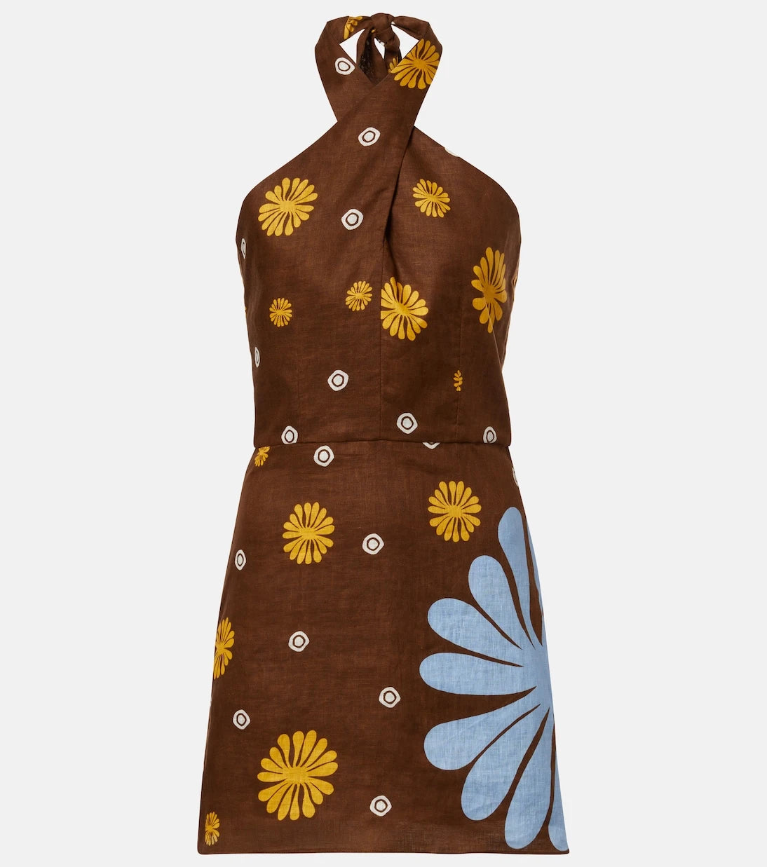 Cala de la Cruz - Venta halterneck floral minidress