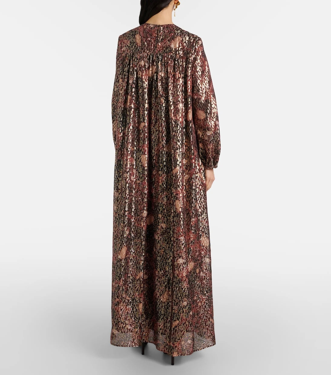 Max Mara - Zinnia metallic silk-blend maxi dress