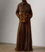 Ralph Lauren Collection Brown Chiffon Pleated Marsha Maxi Skirt