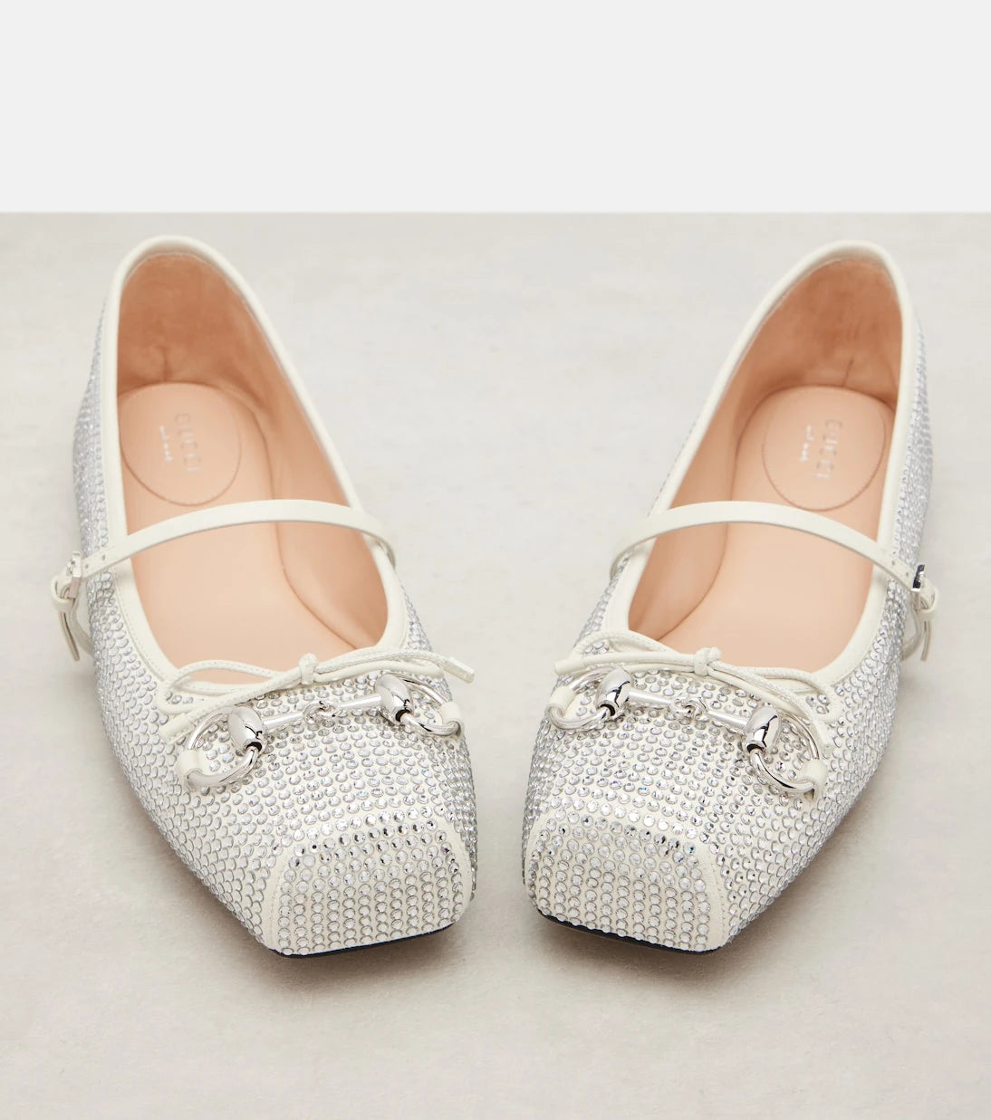 Gucci - Horsebit embellished leather ballet flats