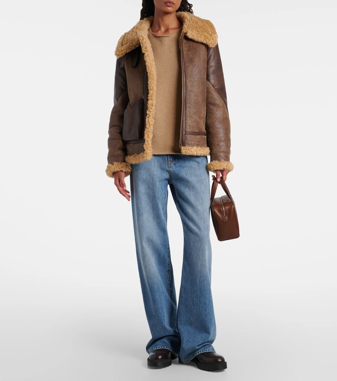 Ralph Lauren Collection - Shearling-trimmed leather jacket