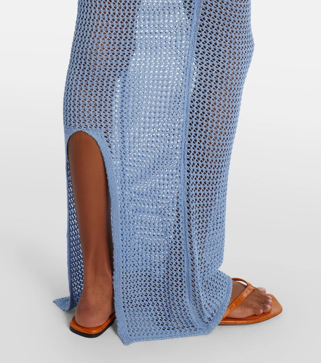 Bananhot - Hilsa open-knit lamé maxi dress