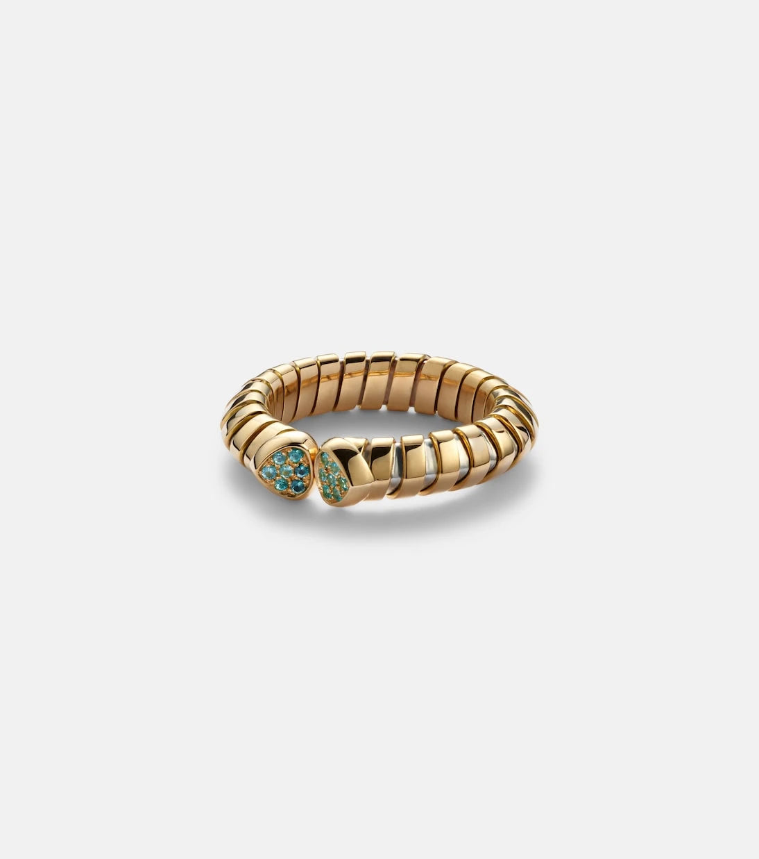 Marina B - Trisolina 18kt gold ring with tourmalines