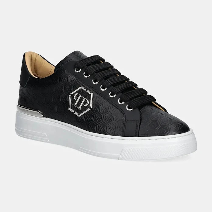 Кожени маратонки Philipp Plein Nappa Lo-Top Monogram