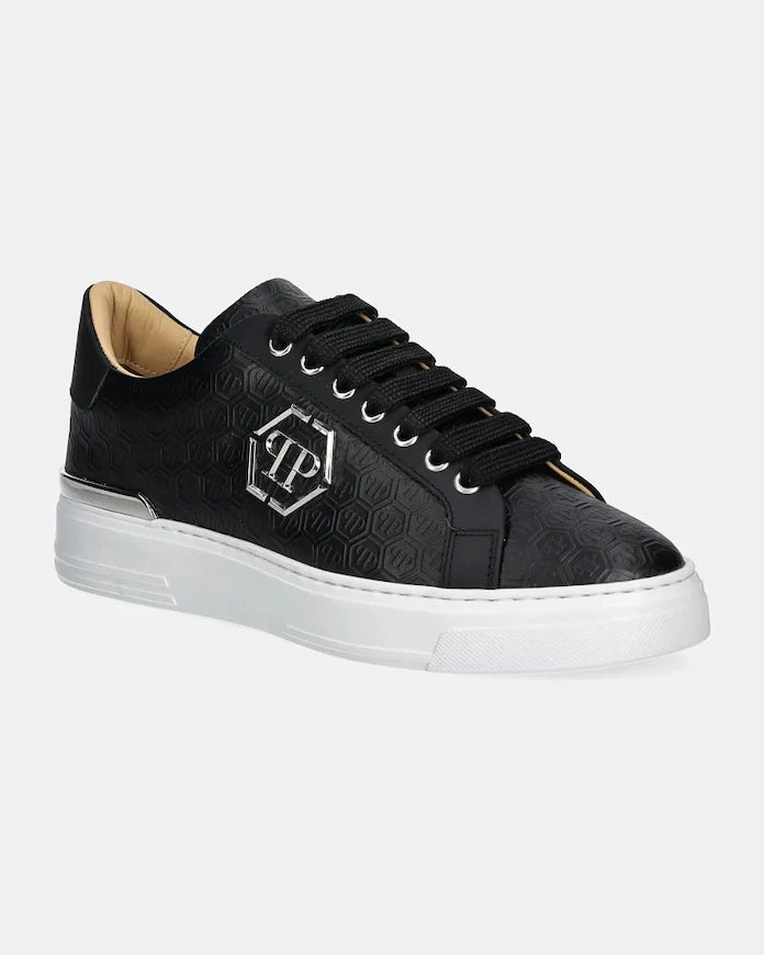 Кожени маратонки Philipp Plein Nappa Lo-Top Monogram
