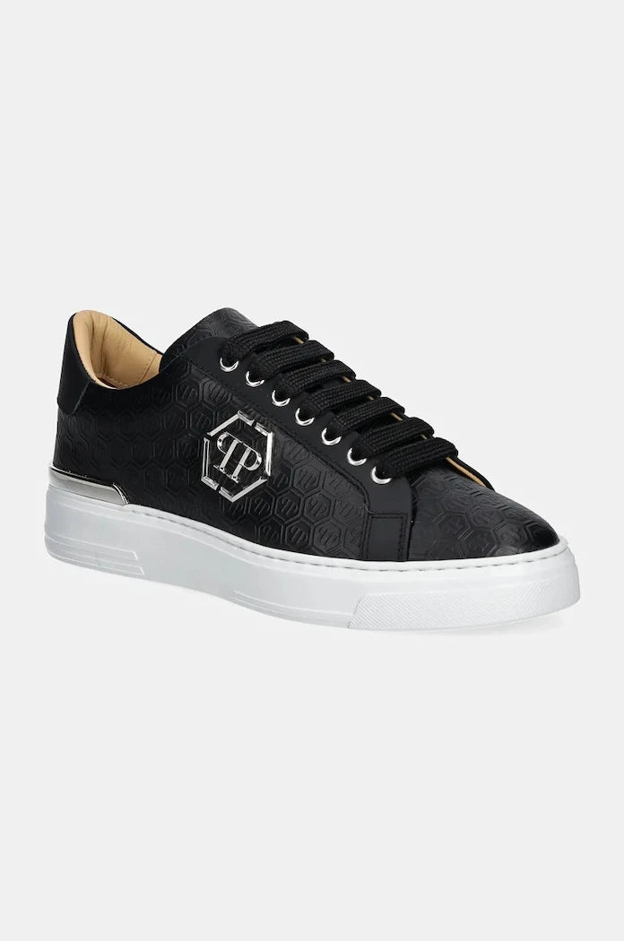 Кожени маратонки Philipp Plein Nappa Lo-Top Monogram