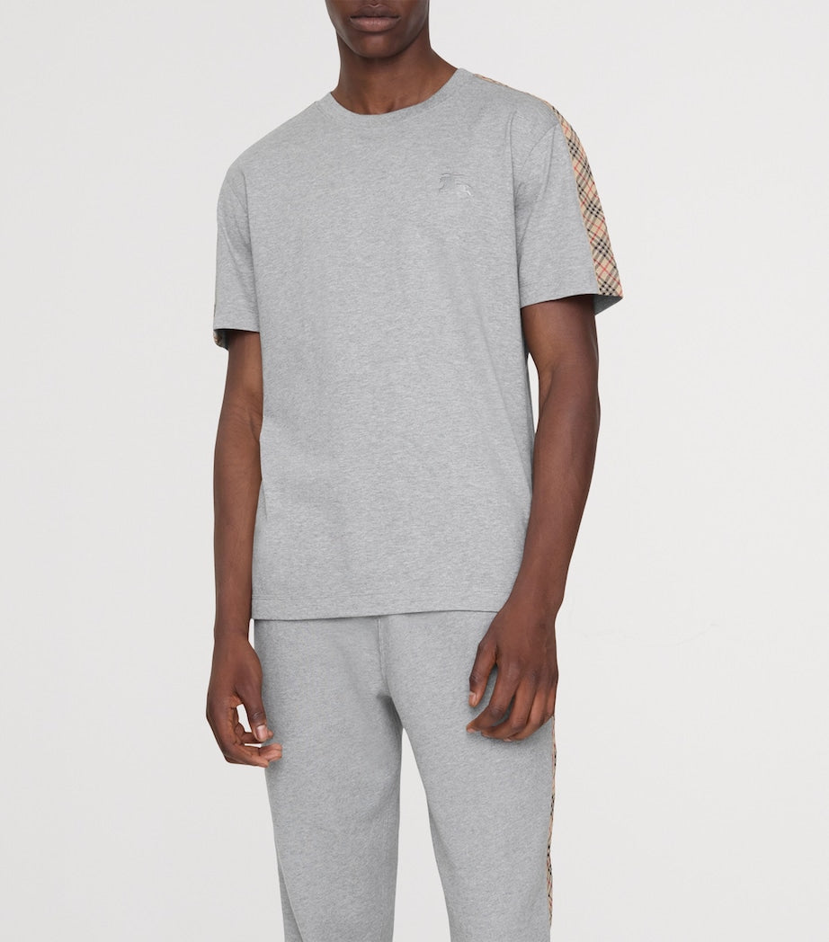 Burberry Cotton Check-Trim Slim T-Shirt
