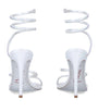 René Caovilla White Embellished Cleo Sandals 105
