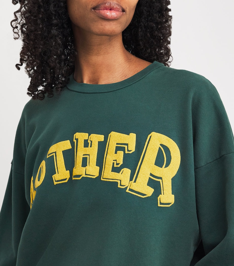 MOTHER Green The Drop Square Sweatshirt