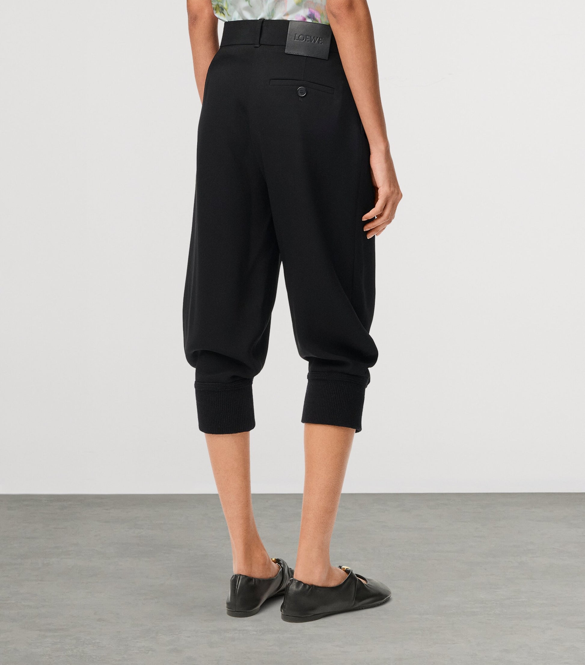 LOEWE Black Logo-Patch Longline Shorts