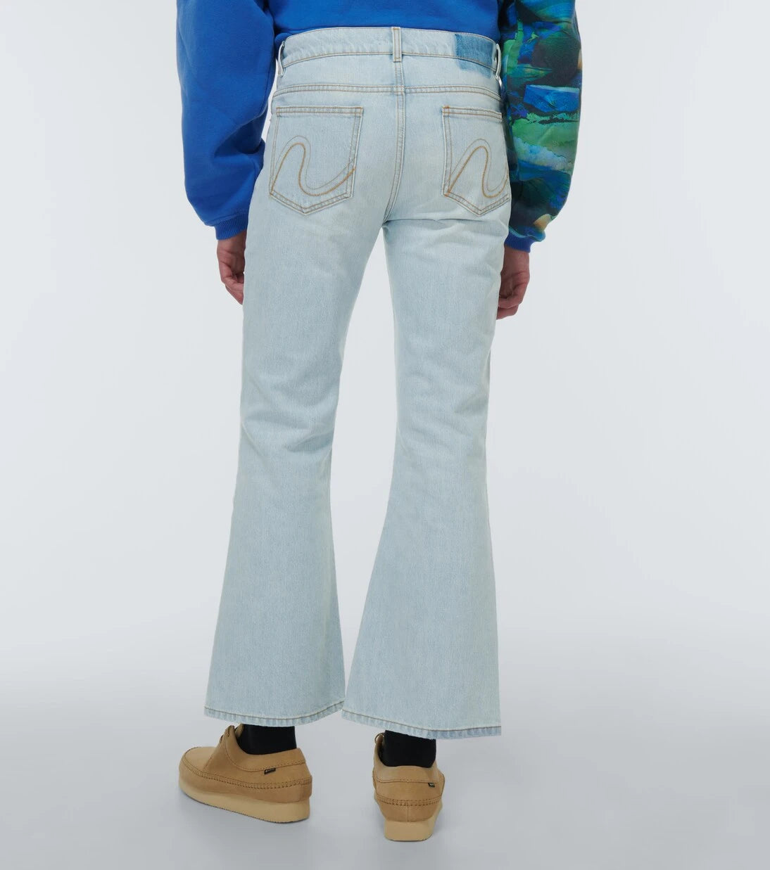 ERL - Distressed mid-rise flared jeans