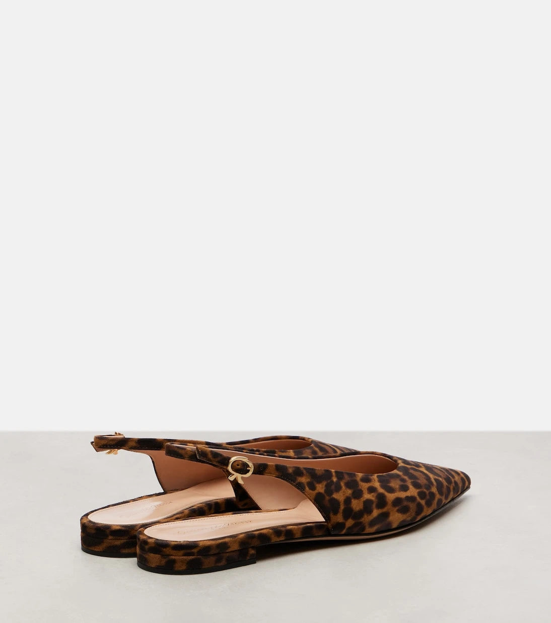 Gianvito Rossi - Robbie leopard-print suede slingback flats