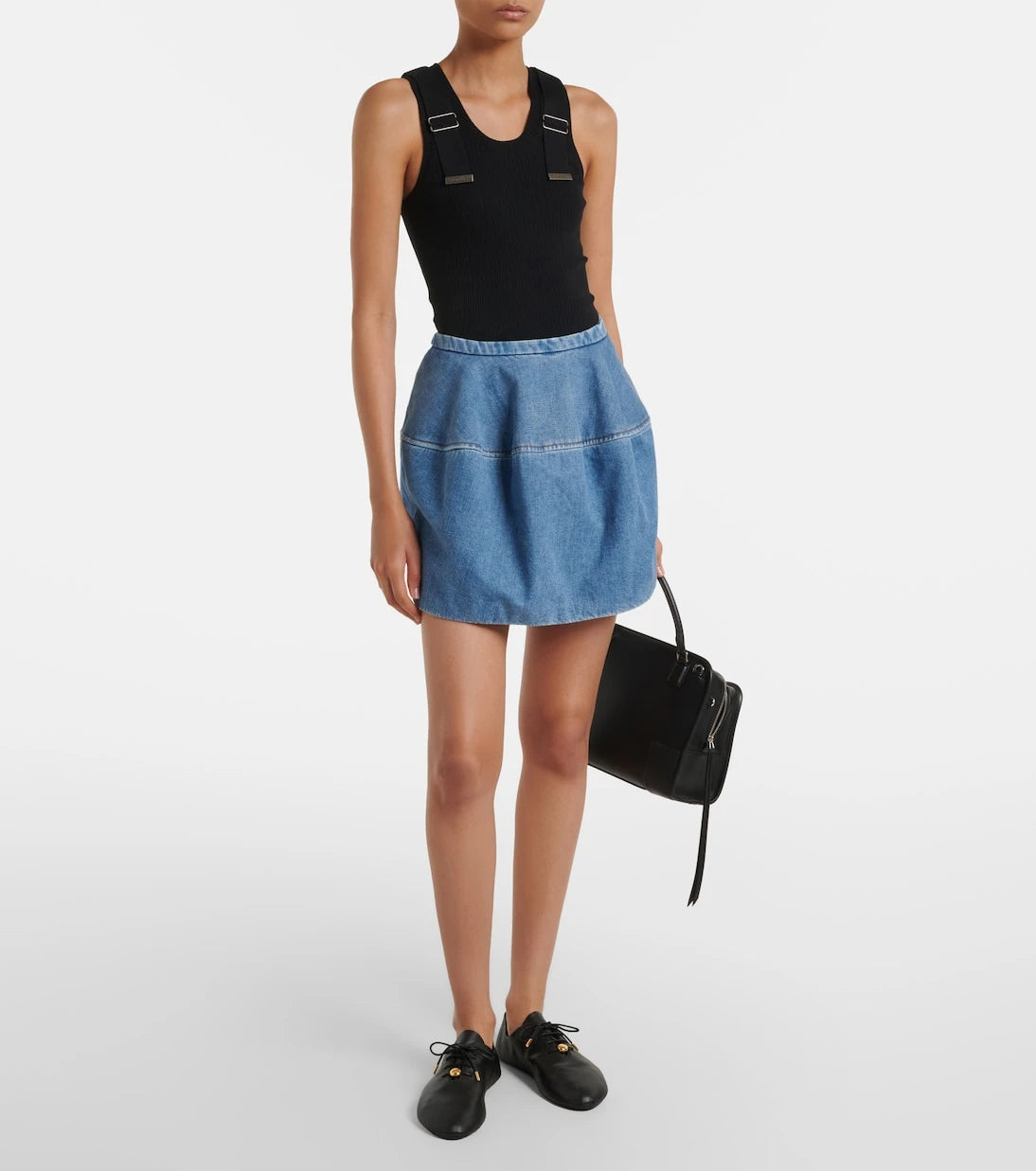 Loewe - Ribbed-knit cotton-blend tank top