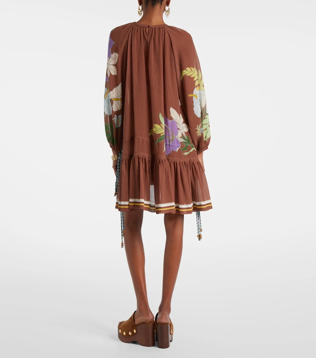 Alémais - Alfie gathered cotton and silk minidress