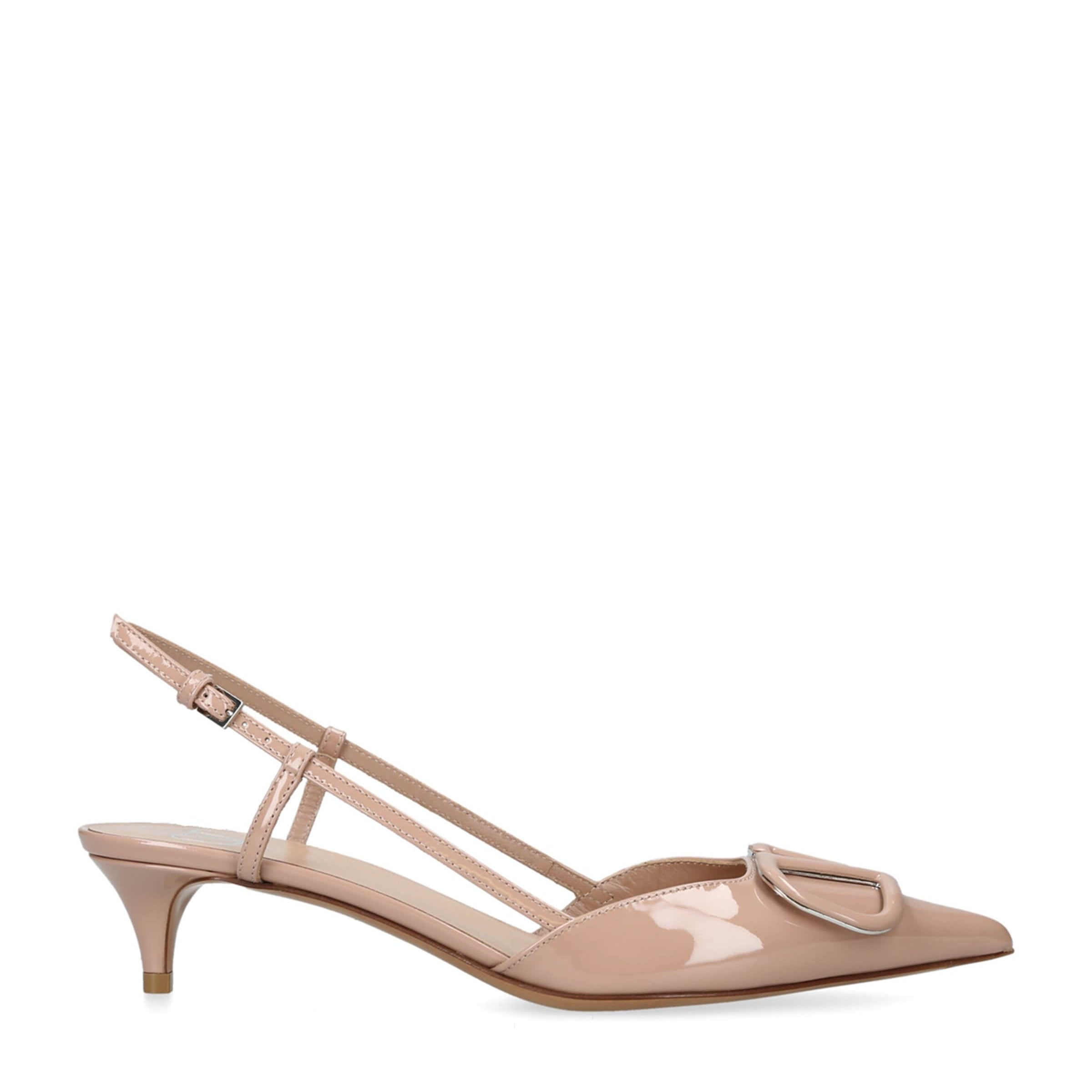 Valentino Garavani Nude Slingback Logo Heels 40