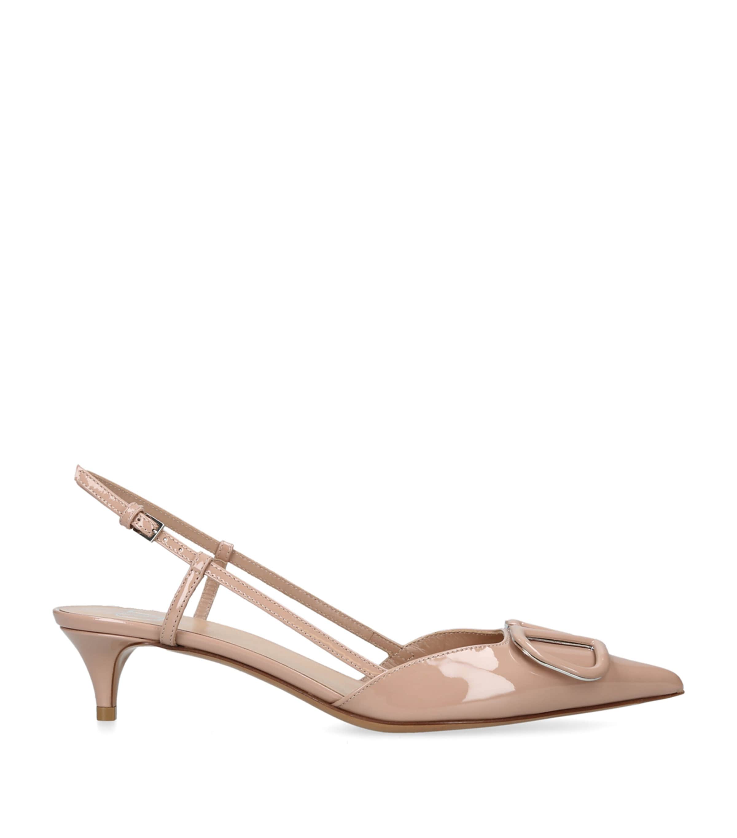 Valentino Garavani Nude Slingback Logo Heels 40