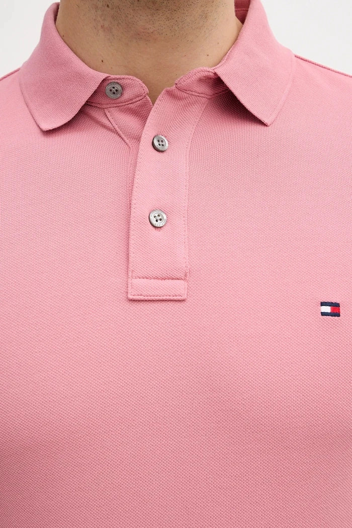 Tommy Hilfiger pamuk ve elastanlı yakalı tişört