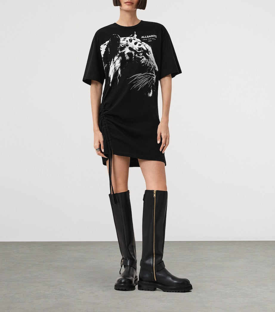 AllSaints Black Organic Cotton Ivana Naiema T-Shirt Dress