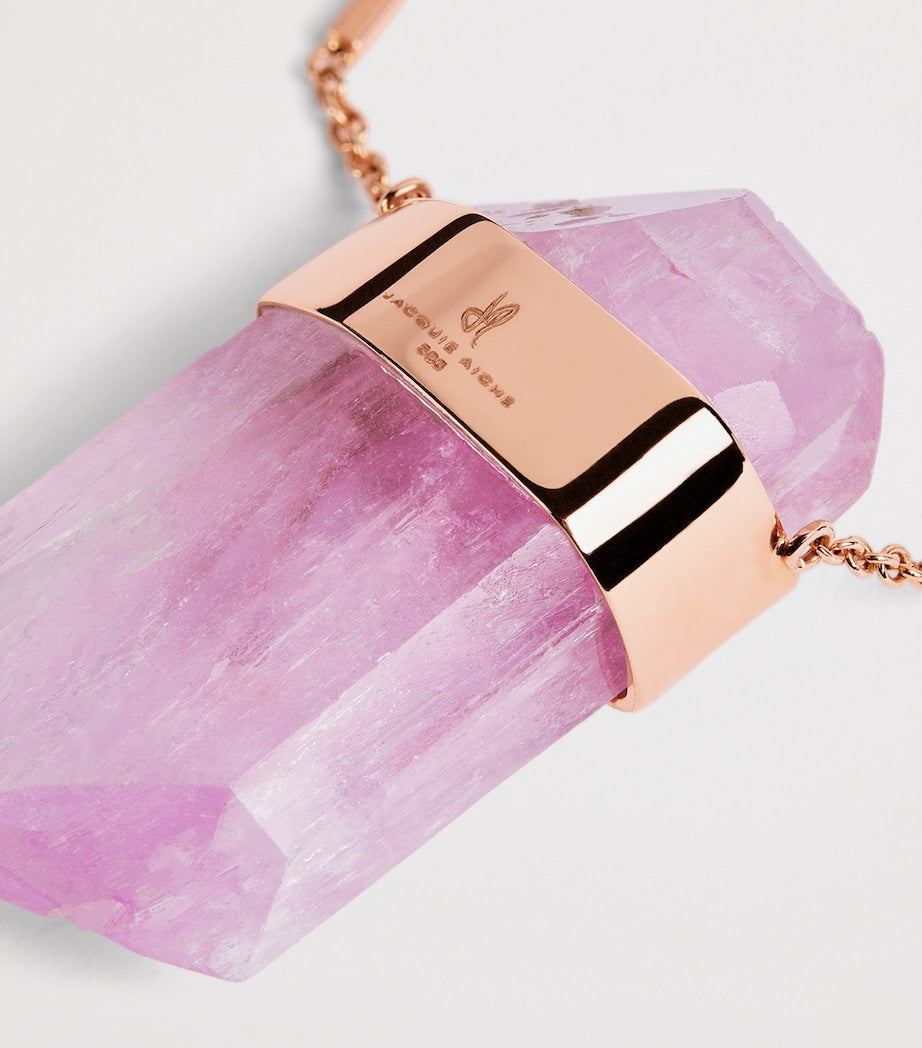 Rose Gold, Diamond, Kunzite and Crystal One-of-a-Kind Necklace
